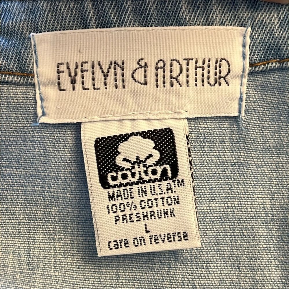 EVELYN & ARTHUR denim top size large - Picture 5 of 6